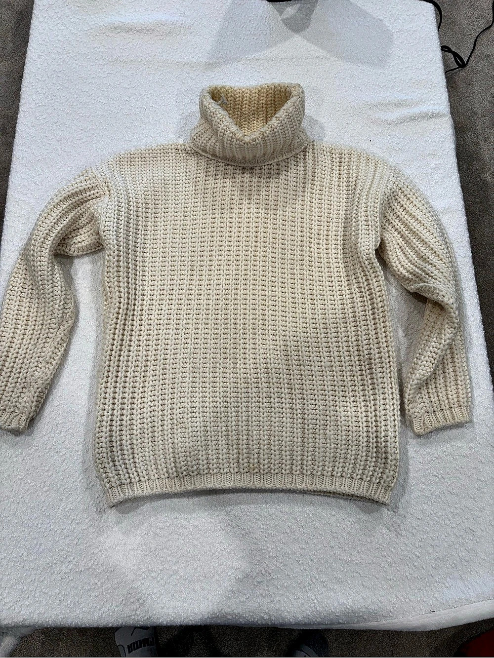Benetton Cream Knit Turtleneck Sweater